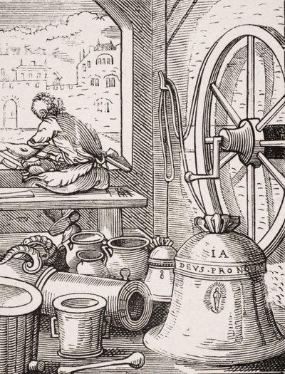 Glocken- und Kanonenmeister, Reproduktion eines Holzschnitts von Jost Amman (1539-91) aus 